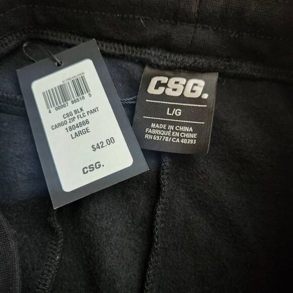 CSG Champs Joggers Sweatpants Mens Large Cargo Black Athleticwear Gym Workout Lo - Picture 4 of 4